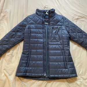patagonia silver blue light puffer jacket